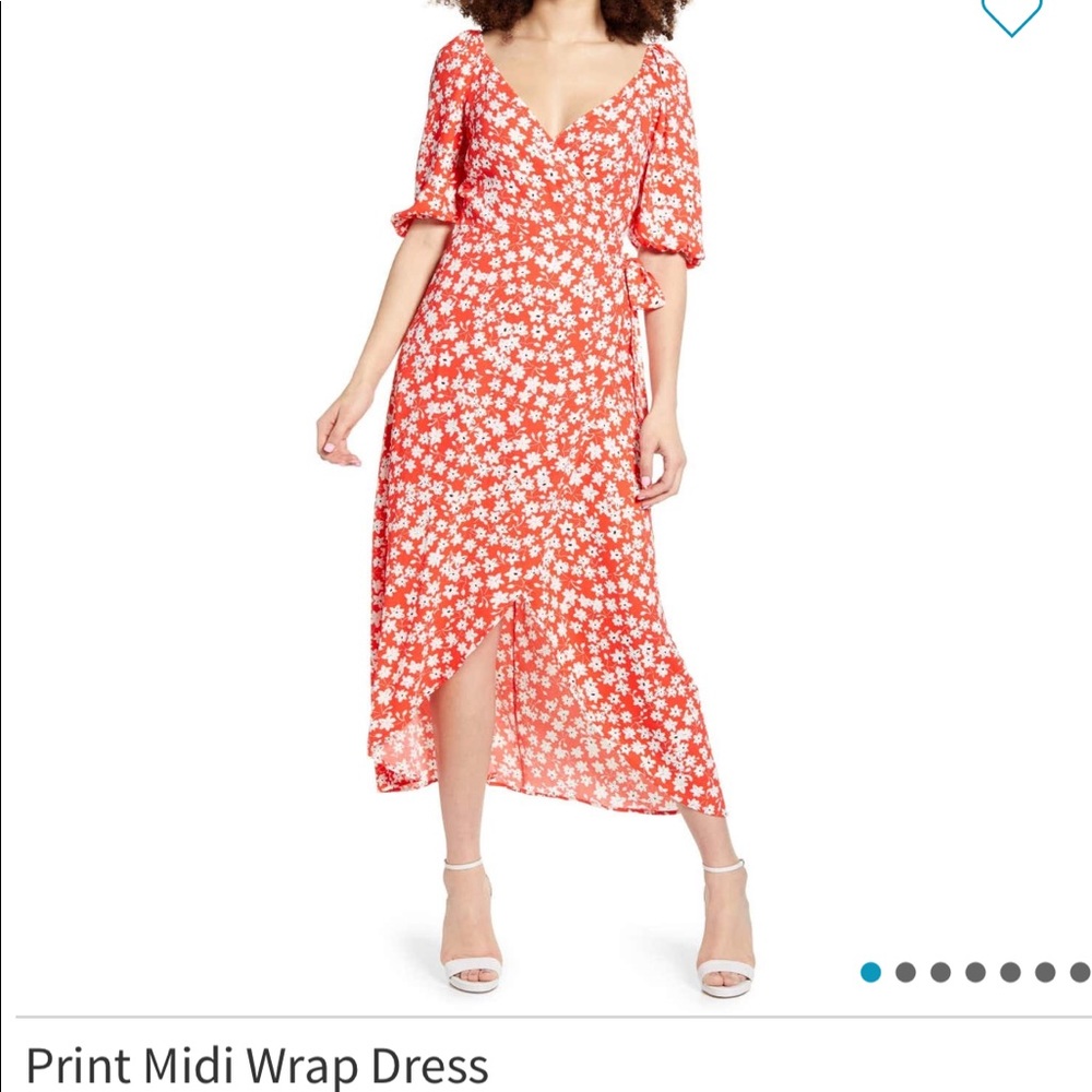 Leith floral wrap dress